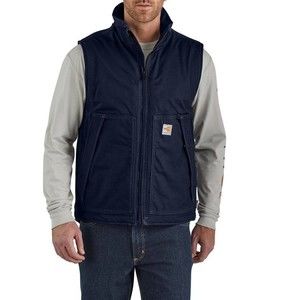3XL  Carhartt Workwear FR Fire Resistant Insulated Work Vest for Men, Navy blue
